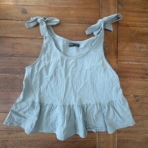 SHEIN Light Blue Tie Strap Tank Top